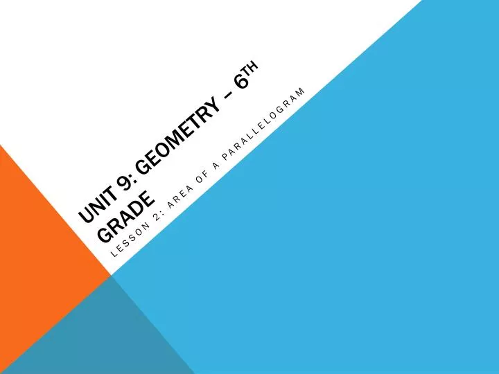 unit 9 geometry 6 th grade