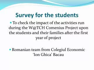 Survey for the students