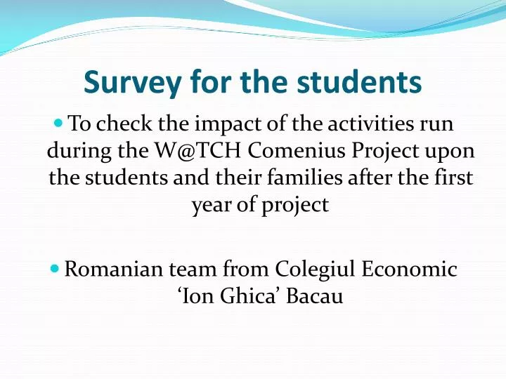 survey for the students