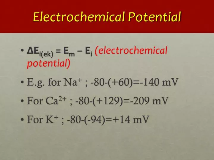 electrochemical potential