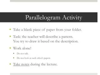Parallelogram Activity