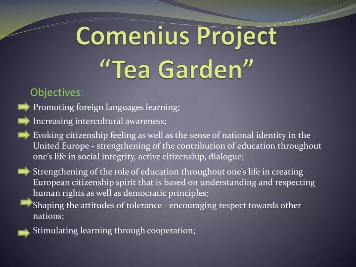 comenius project tea garden