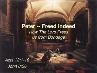 Peter -- Freed Indeed How The Lord Frees us from Bondage