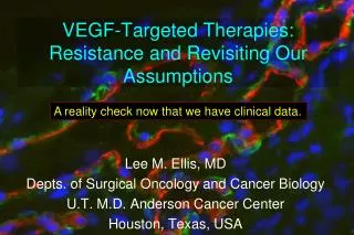 VEGF -Targeted Therapies: Resistance and Revisiting Our Assumptions