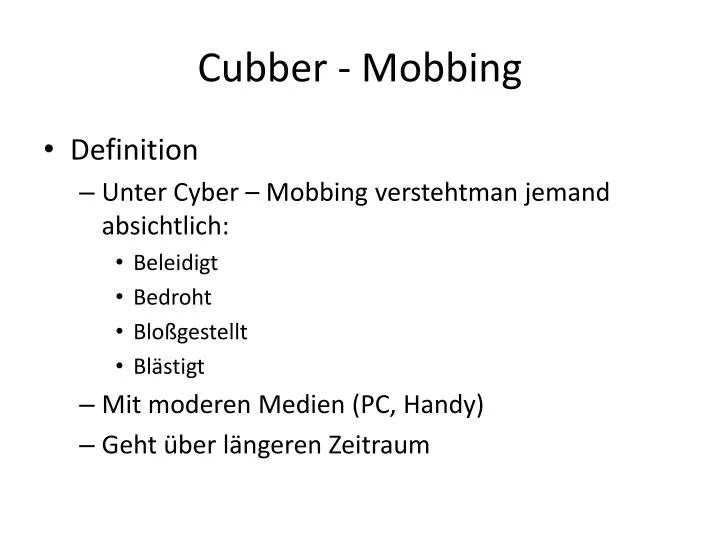 cubber mobbing