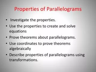 properties of parallelograms
