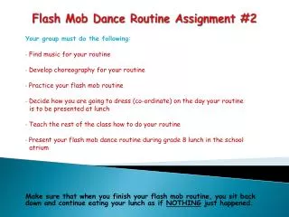 flash mob dance routine assignment 2