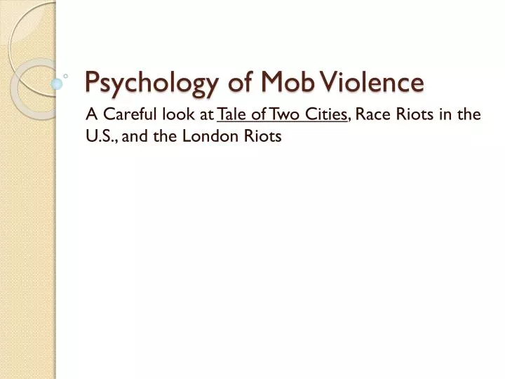 psychology of mob violence