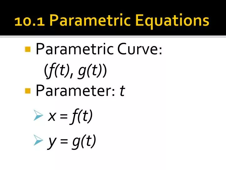 10 1 parametric equations