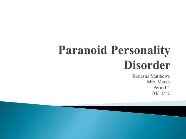 paranoid personality disorder