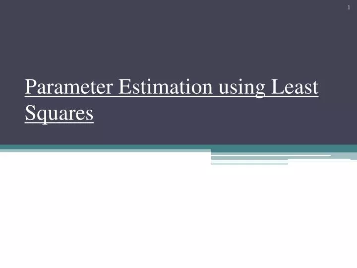 parameter estimation using least squares