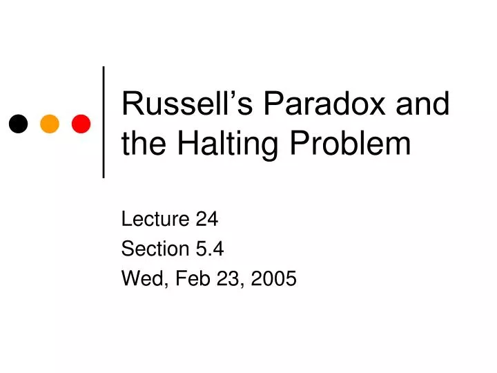 russell s paradox and the halting problem