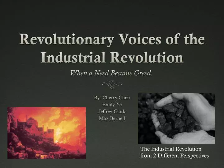 revolutionary voices of the industrial revolution