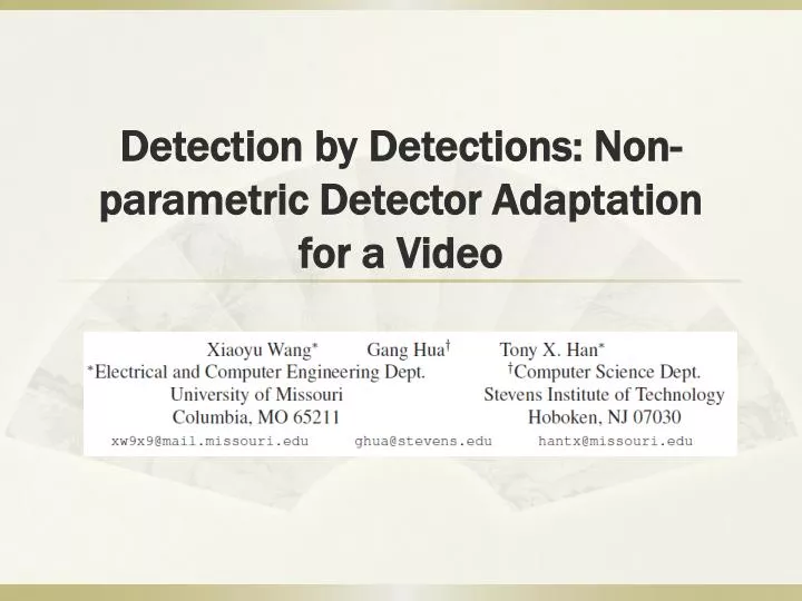 detection by detections non parametric detector adaptation for a video