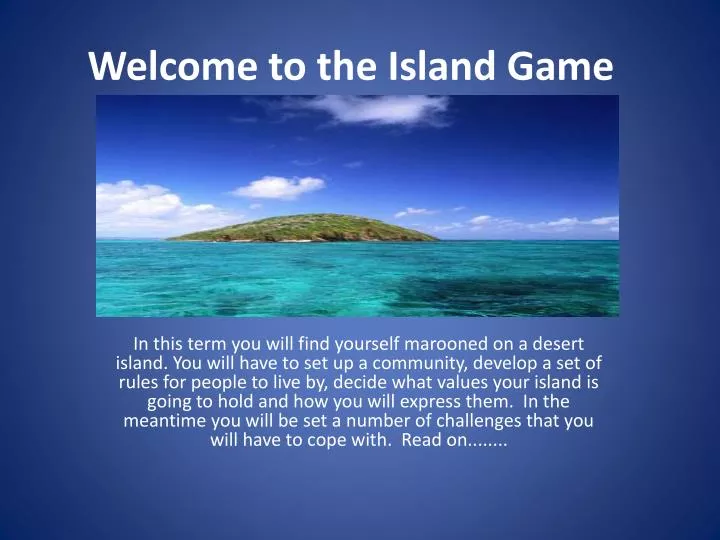 welcome to the island game