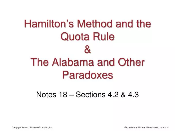 hamilton s method and the quota rule the alabama and other paradoxes