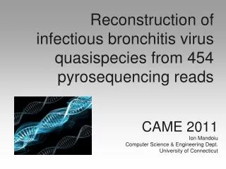 Reconstruction of infectious bronchitis virus quasispecies from 454 pyrosequencing reads