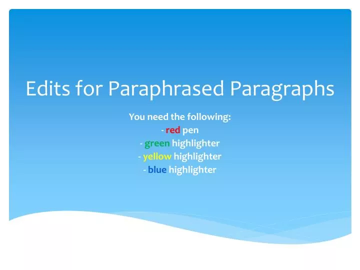 edits for paraphrased paragraphs
