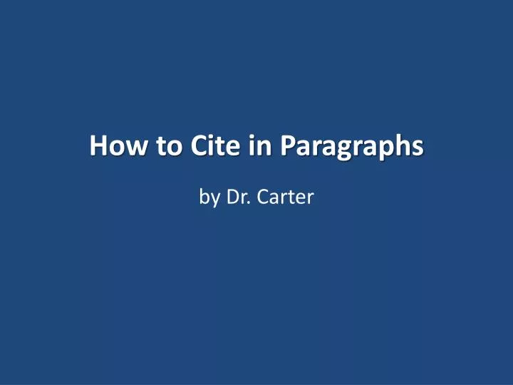 how to cite in paragraphs