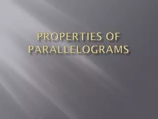 properties of parallelograms