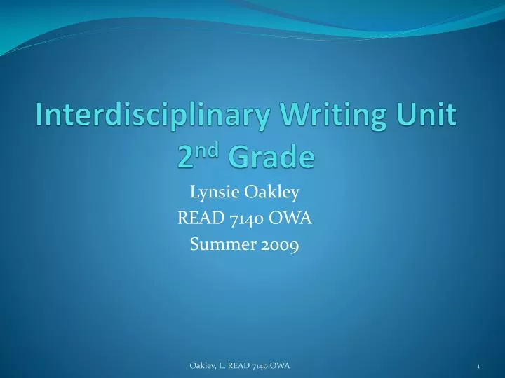 interdisciplinary writing unit 2 nd grade