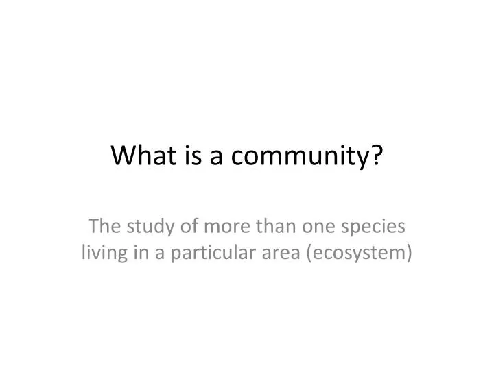 what is a community