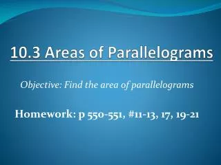 10 3 areas of parallelograms