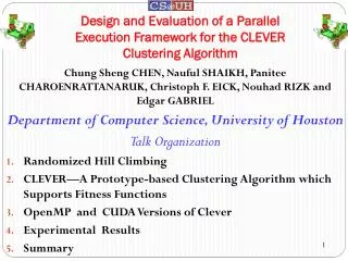 Design and Evaluation of a Parallel Execution Framework for the CLEVER Clustering Algorithm