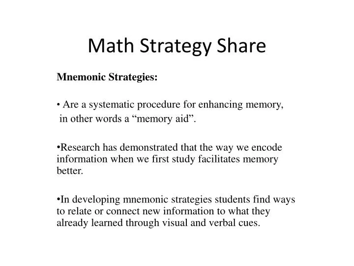 math strategy share