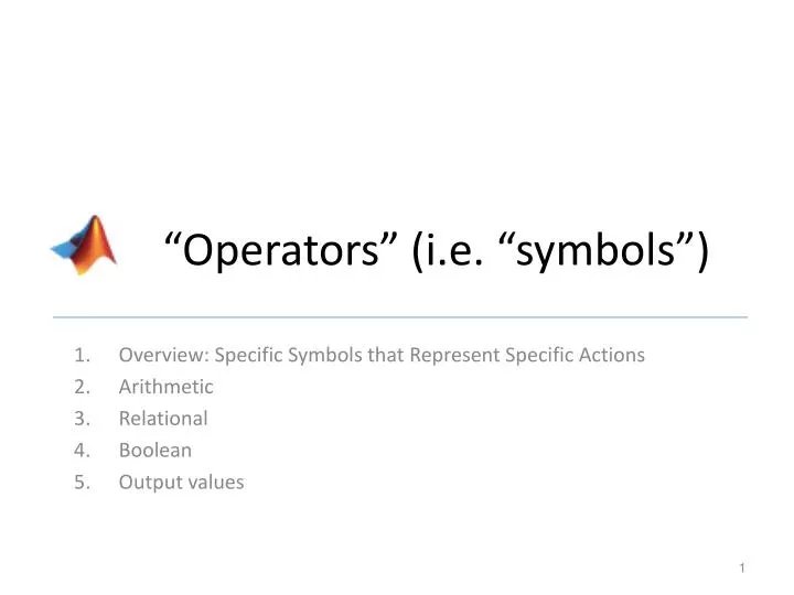 operators i e symbols
