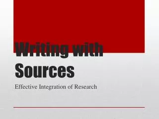 writing with sources