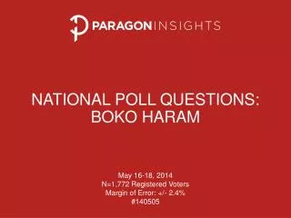 National Poll questionS: BOKO HARAM