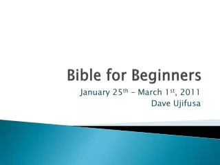 Bible for Beginners