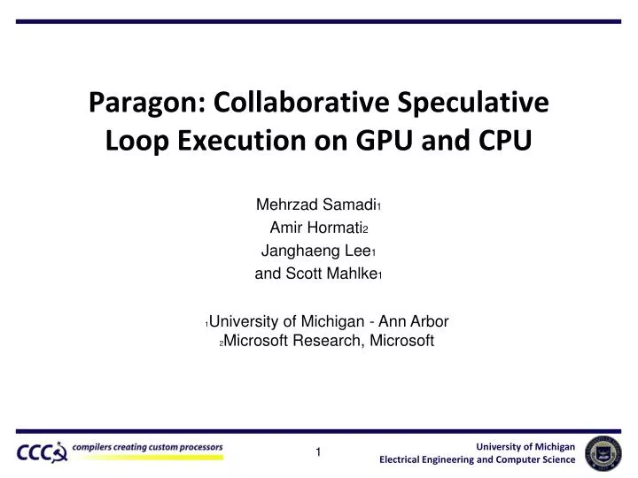 paragon collaborative speculative loop execution on gpu and cpu
