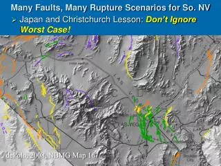 Many Faults, Many Rupture Scenarios for So. NV