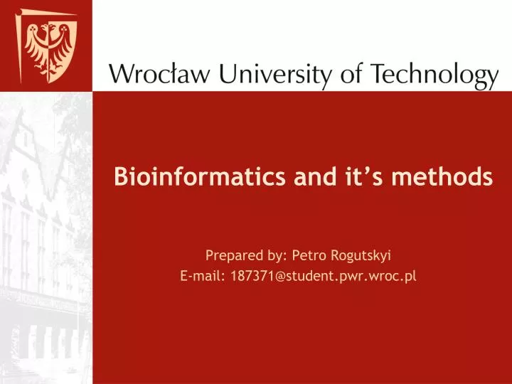 bioinformatics and it s methods