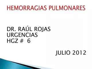 hemorragias pulmonares