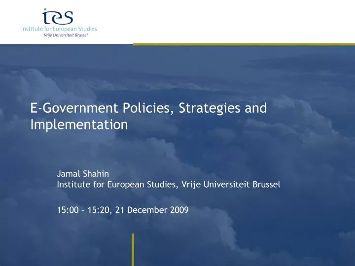 e government policies strategies and implementation