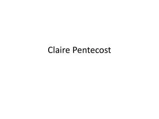 Claire Pentecost