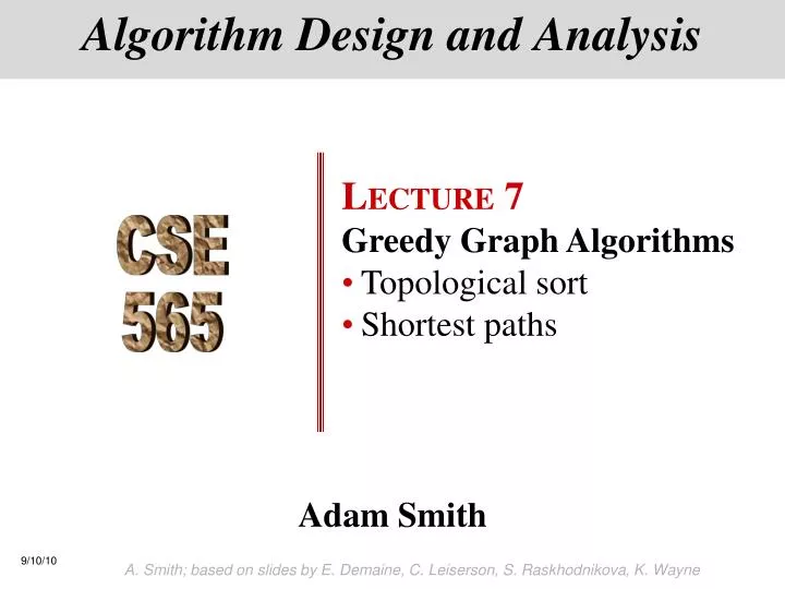 algorithm design and analysis