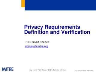 Privacy Requirements Definition and Verification