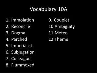Vocabulary 10A
