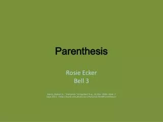 Parenthesis