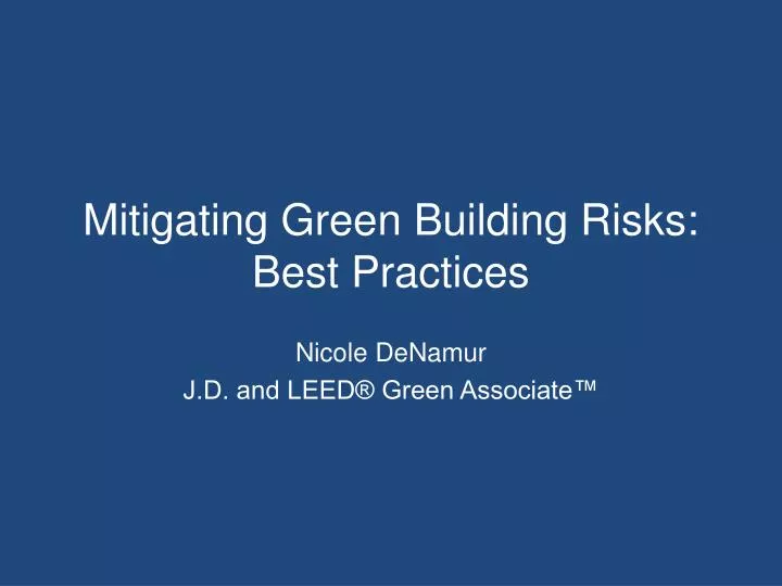 mitigating green building risks best practices