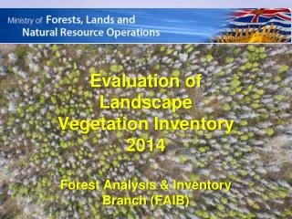 Evaluation of Landscape Vegetation Inventory 2014 Forest Analysis &amp; Inventory Branch (FAIB)