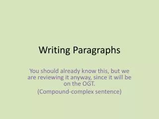 writing paragraphs