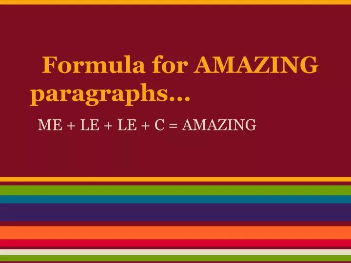 formula for amazing paragraphs