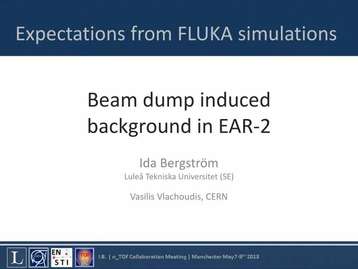 beam dump induced background in ear 2