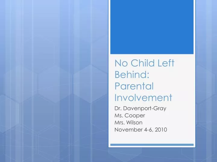 no child left behind parental involvement