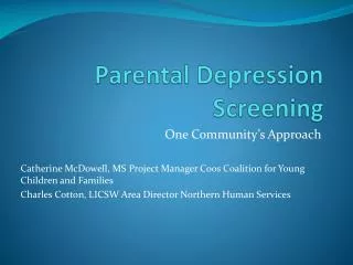 Parental Depression Screening